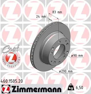 Disque de frein ZIMMERMANN 460.1505.20