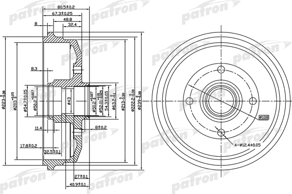 Tambour de frein PATRON PDR1057