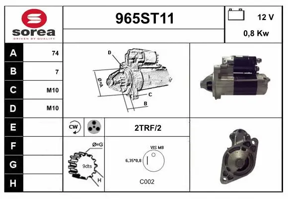Démarreur STARTCAR 965ST11