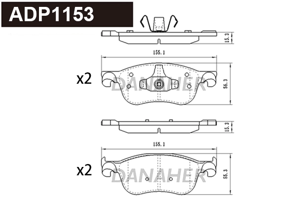 Kit de plaquettes de frein, frein à disque DANAHER ADP1153