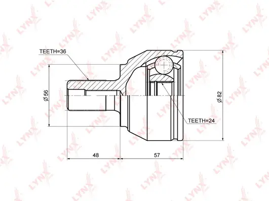 Jeu de joints, arbre de transmission LYNXAUTO CO-3632