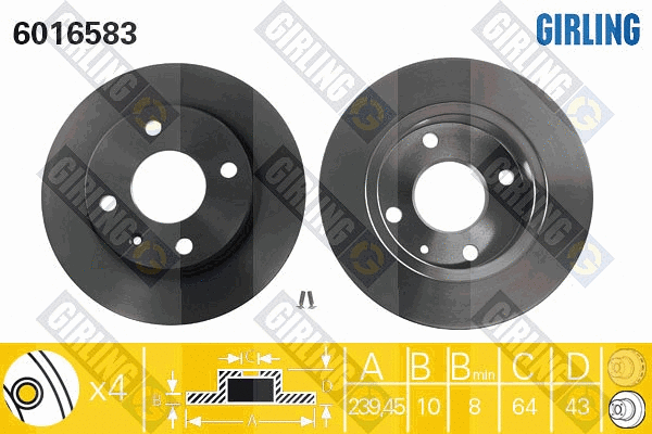Disque de frein GIRLING 6016583