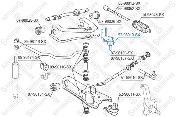 Rotule de suspension STELLOX 52-98010-SX