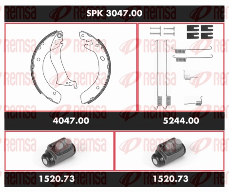 Kit de freins, freins à tambours REMSA SPK 3047.00