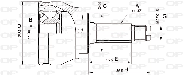 Jeu de joints, arbre de transmission OPEN PARTS CVJ5083.10