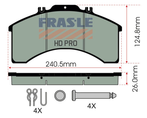 Kit de plaquettes de frein, frein à disque FRAS-LE PD/128-K005-HD