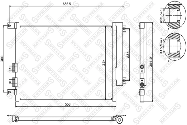Condenseur, climatisation STELLOX 10-45069-SX