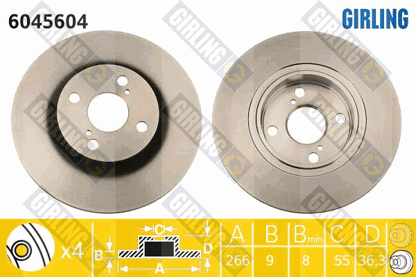 Disque de frein GIRLING 6045604