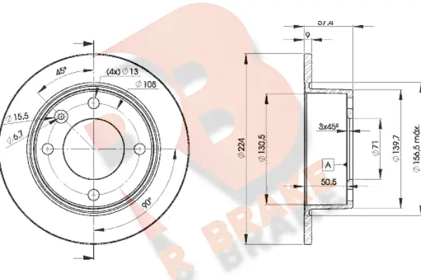 Disque de frein R BRAKE 78RBD27811