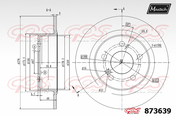 Disque de frein MAXTECH 873639