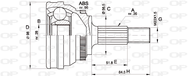 Jeu de joints, arbre de transmission OPEN PARTS CVJ5203.10