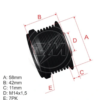 Poulie roue libre, alternateur ZM ZM 96.005.08
