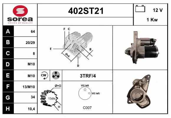Démarreur STARTCAR 402ST21