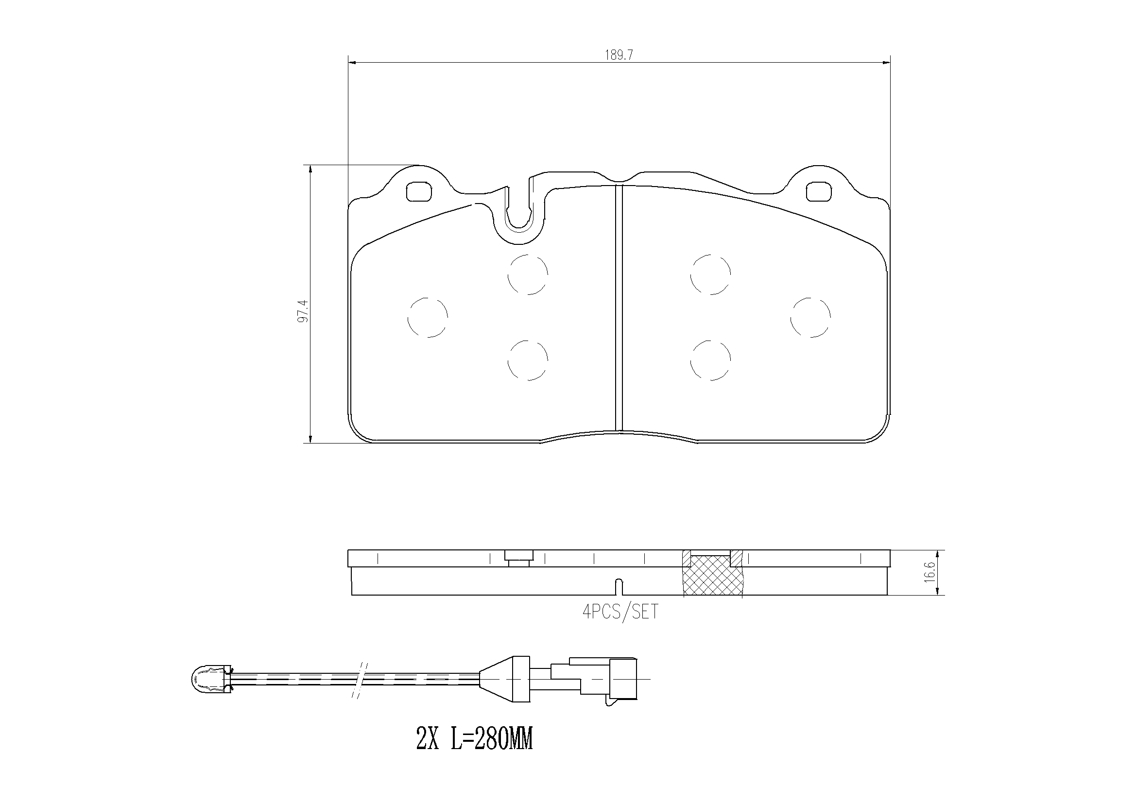 Kit de plaquettes de frein, frein à disque BREMBO P10096N
