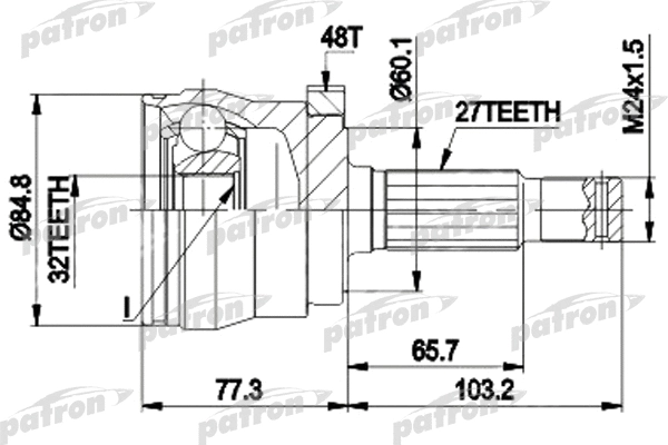 Jeu de joints, arbre de transmission PATRON PCV9102