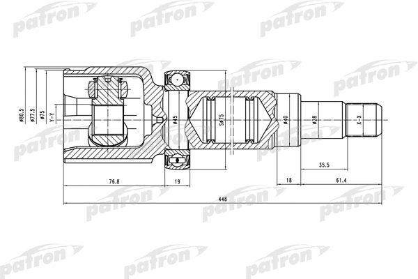 Jeu de joints, arbre de transmission PATRON PCV5036