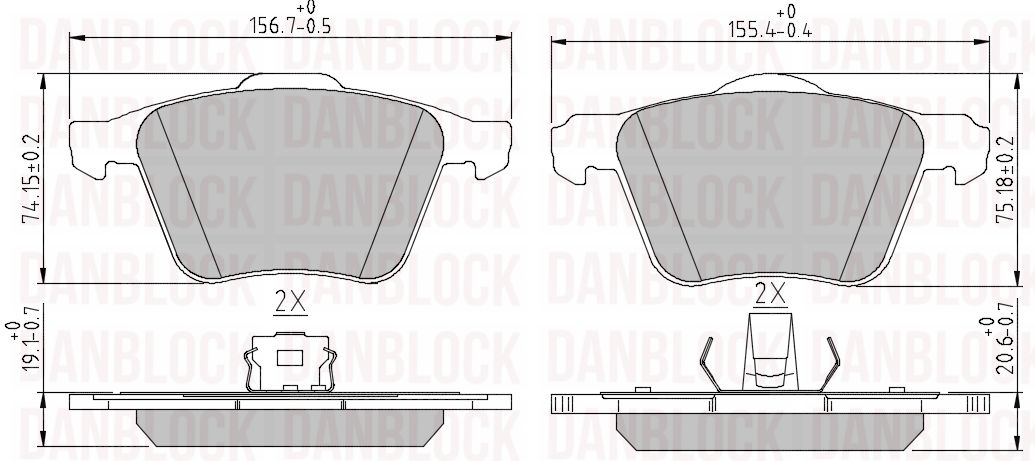 Kit de plaquettes de frein, frein à disque DANBLOCK DB 510426