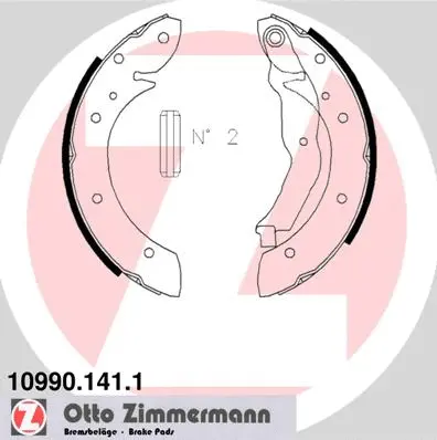 Jeu de mâchoires de frein ZIMMERMANN 10990.141.1