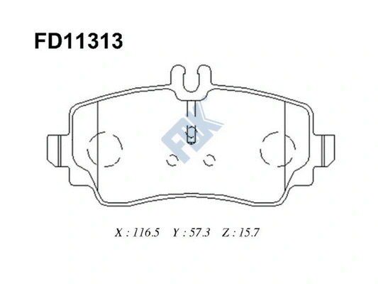 Kit de plaquettes de frein, frein à disque FBK FD11313