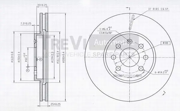 Disque de frein TREVI AUTOMOTIVE BD1169