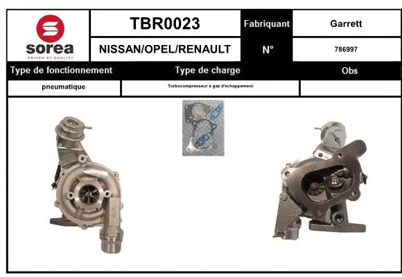 Turbocompresseur, suralimentation EAI TBR0023