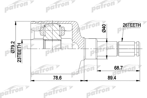 Jeu de joints, arbre de transmission PATRON PCV4014