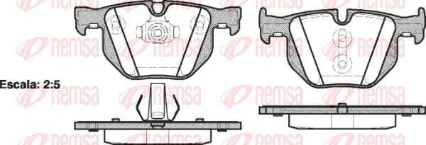 Kit de plaquettes de frein, frein à disque REMSA 0381.61