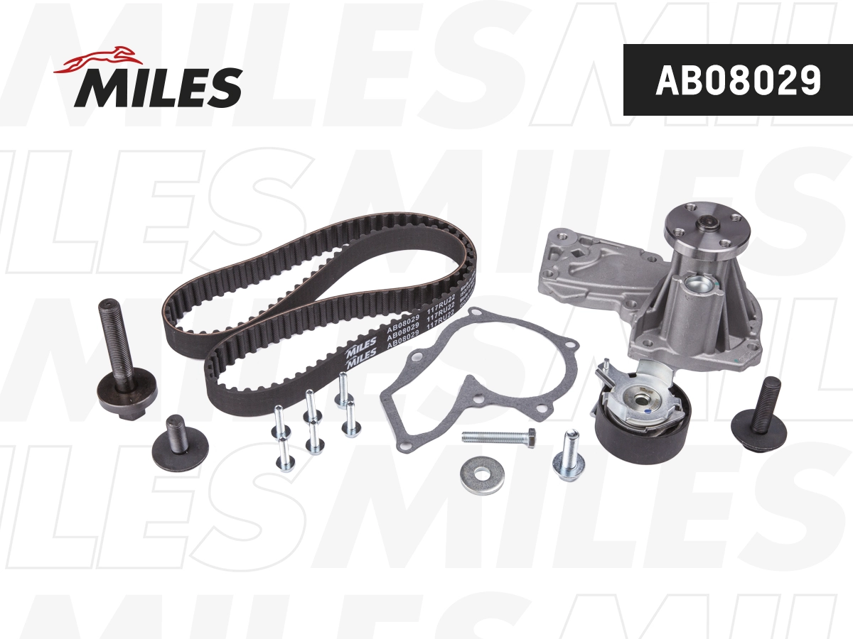 Pompe à eau + kit de courroie crantée MILES AB08029