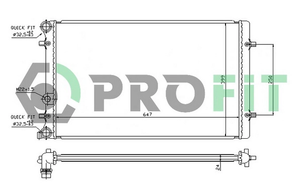 Radiateur, refroidissement du moteur PROFIT PR 9523A2