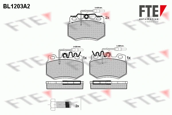 Kit de plaquettes de frein, frein à disque FTE 9010059