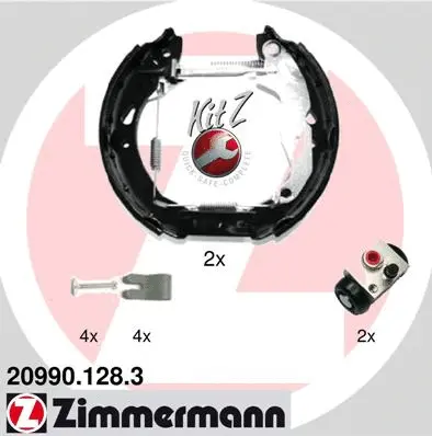 Jeu de mâchoires de frein ZIMMERMANN 20990.128.3