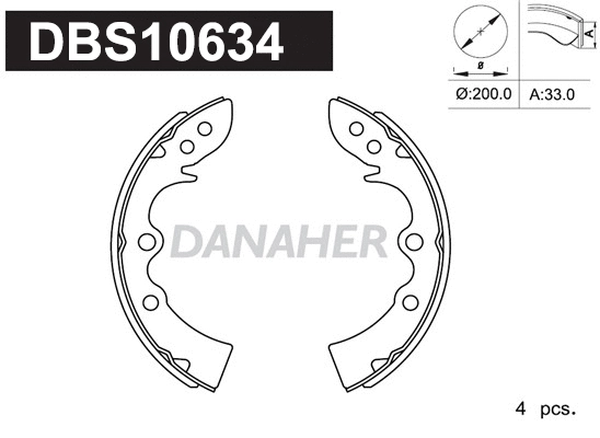 Jeu de mâchoires de frein DANAHER DBS10634