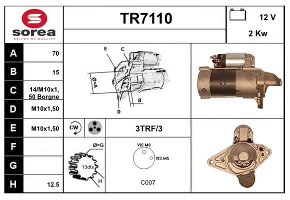 Démarreur SERA TR7110