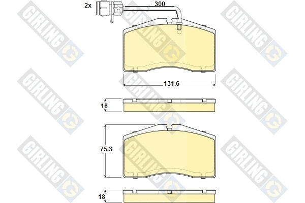 Kit de plaquettes de frein, frein à disque GIRLING 6115069