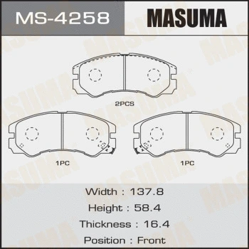 Jeu de mâchoires de frein MASUMA MS-4258