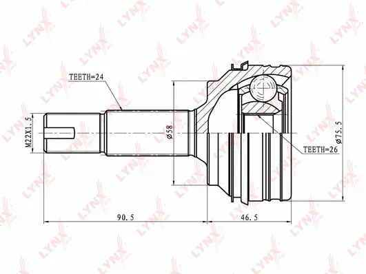 Jeu de joints, arbre de transmission LYNXAUTO CO-7535