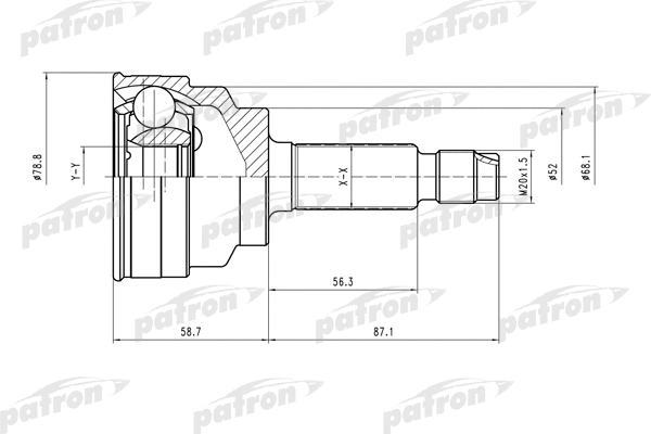 Jeu de joints, arbre de transmission PATRON PCV1518