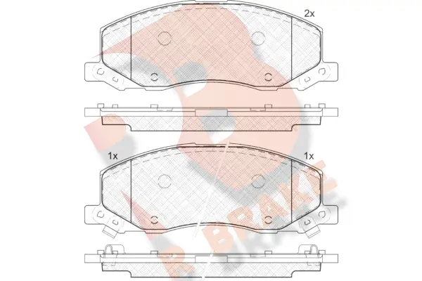 Kit de plaquettes de frein, frein à disque R BRAKE RB1927
