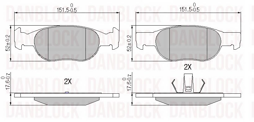 Kit de plaquettes de frein, frein à disque DANBLOCK DB 510386
