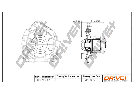 Pompe à eau, refroidissement du moteur Dr!ve+ DP2310.10.035