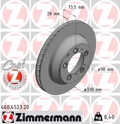 Disque de frein ZIMMERMANN 460.4523.20