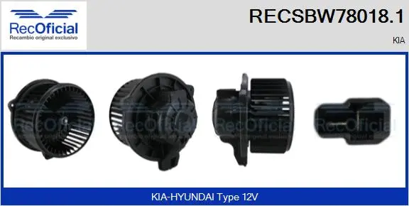 Pulseur d'air habitacle RECOFICIAL RECSBW78018.1