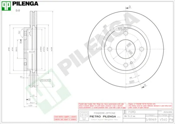 Disque de frein PILENGA V540
