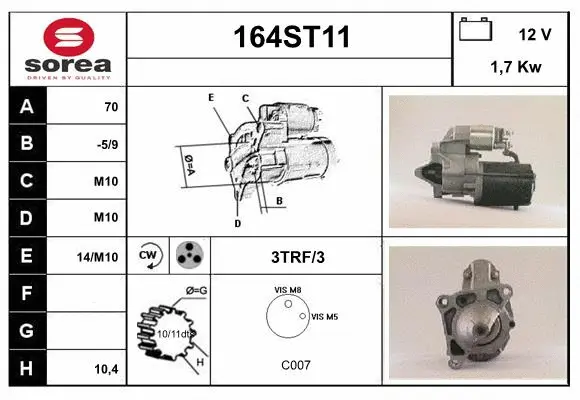Démarreur STARTCAR 164ST11