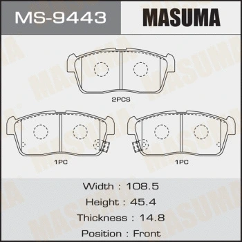 Jeu de mâchoires de frein MASUMA MS-9443
