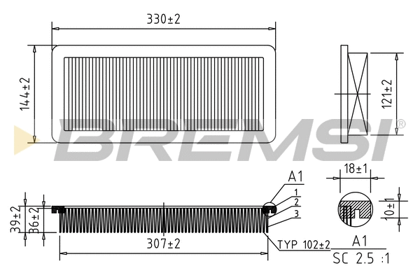 Filtre à air BREMSI FA1037