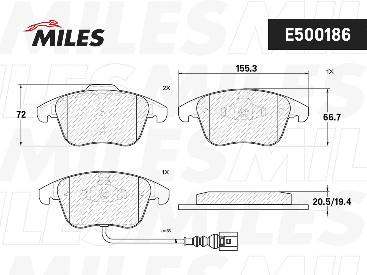 Kit de plaquettes de frein, frein à disque MILES E500186