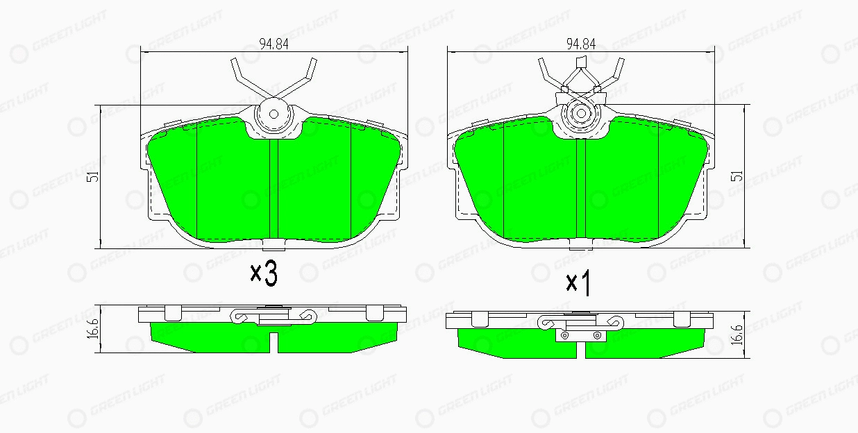 Kit de plaquettes de frein, frein à disque Automotive Adriado GLBP0346