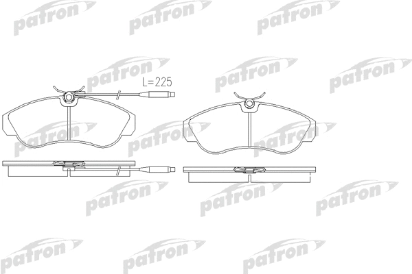 Kit de plaquettes de frein, frein à disque PATRON PBP968
