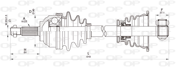 Arbre de transmission OPEN PARTS DRS6361.00